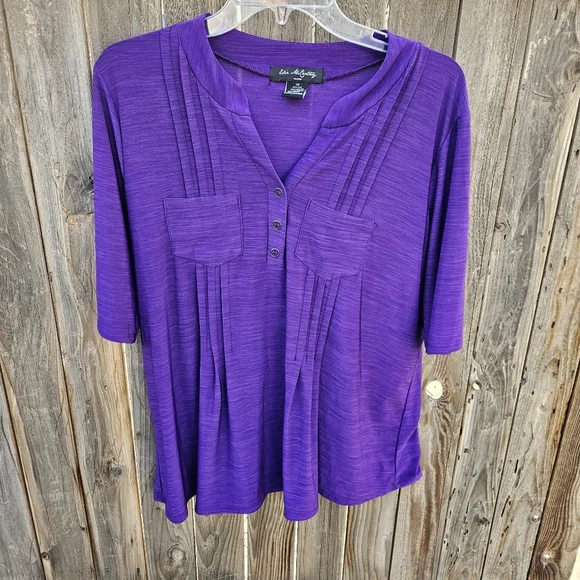 Elie Mccarthy Vibrant Purple Blouse Sizw 1X - Picture 2 of 16